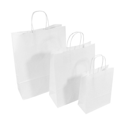 White Kraft Twist Handle Bags