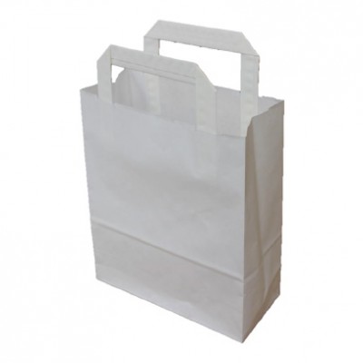 White Kraft Flat Handle Bags