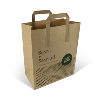 Flat handle paper discount bags